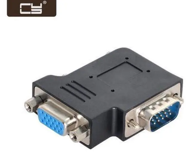 Main image of Vertical Flat Right Angled 90 Degree VGA SVGA Male To Female extension Adapter BK DB-002-RI