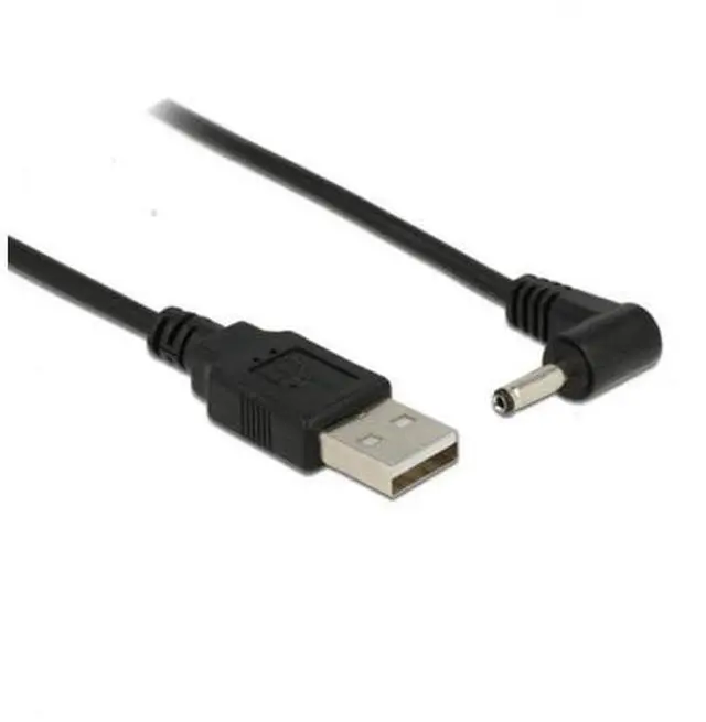 Alt view image 2 of 3 - USB 2.0 Male to Right Angled 90 Degree 3.5mm 1.35mm DC power Plug Barrel 5v Cable 100cm U2-111-RI