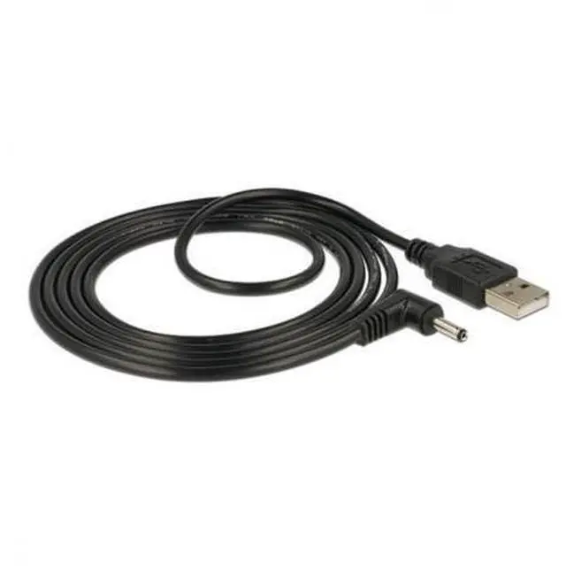 Alt view image 3 of 3 - USB 2.0 Male to Right Angled 90 Degree 3.5mm 1.35mm DC power Plug Barrel 5v Cable 100cm U2-111-RI
