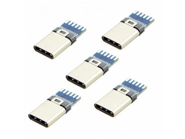 Alt view image 2 of 7 - 5set DIY 24pin USB 3.1 Type-C USB-C Male Plug Connector SMT type with 3.5mm SR and Housing Cover (White)
