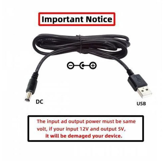 Alt view image 5 of 7 - USB 2.0 A Type Male to 5.5x2.1mm DC Power Plug Barrel Connector 5V Cable 100cm