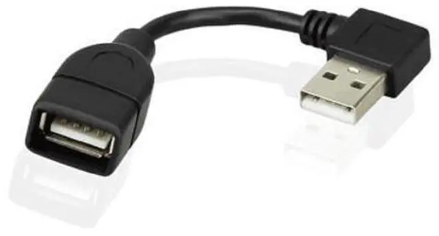 Main image of 480Mbps USB 2.0 Right Angled 90d A type male to Female extension cable 10cm U2-002-RI-0.1M