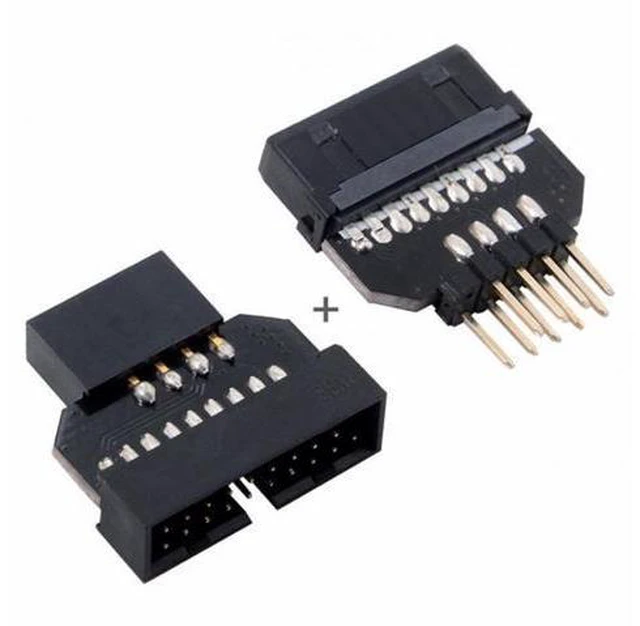 Alt view image 4 of 7 - 1set Reversible USB 2.0 9Pin Housing to Motherboard USB 3.0 20pin Header Female Adapter