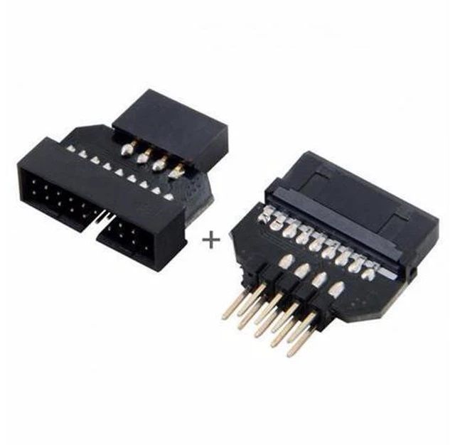 Alt view image 5 of 7 - 1set Reversible USB 2.0 9Pin Housing to Motherboard USB 3.0 20pin Header Female Adapter
