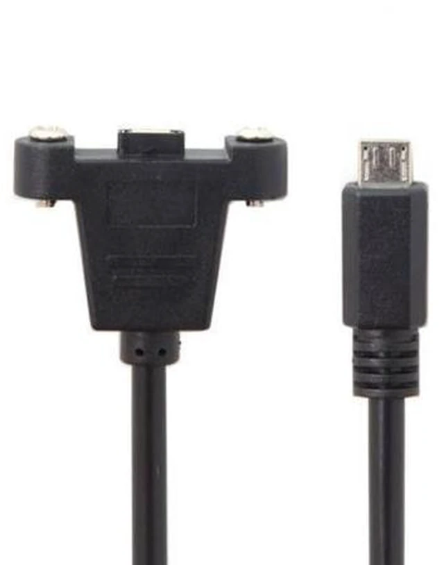 Main image of Micro USB 5Pin Male to Female Extension Panel Mount Type Cable with Screws 50cm U2-351-0.5M