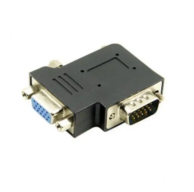 Alt view image 3 of 6 - Vertical Flat Right Angled 90 Degree VGA SVGA Male To Female extension Adapter BK DB-002-RI