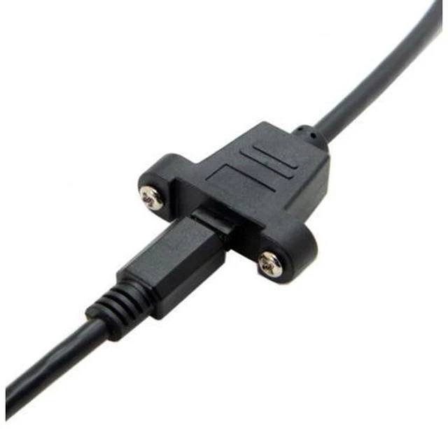 Alt view image 5 of 6 - Micro USB 5Pin Male to Female Extension Panel Mount Type Cable with Screws 50cm U2-351-0.5M