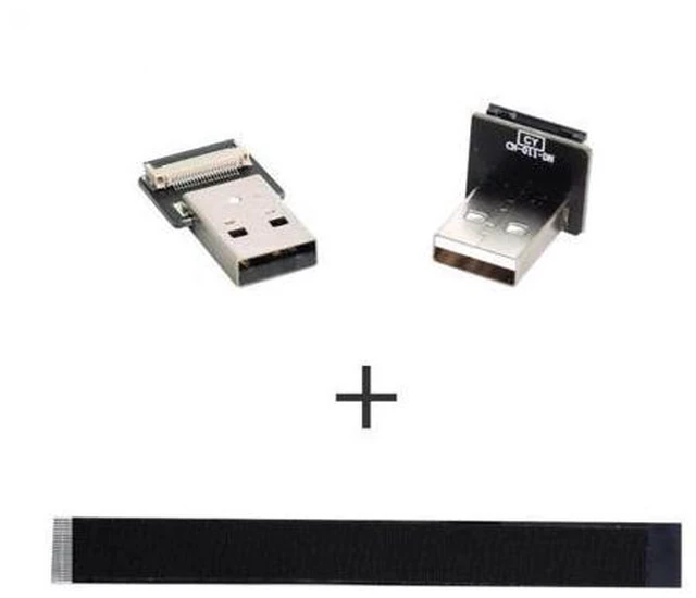 Alt view image 6 of 6 - 0.5M Down Angled USB 2.0 Type-A Male to Type-A Male Data Flat Slim FPC Cable 90 Degree for FPV & Disk & Scanner & Printer