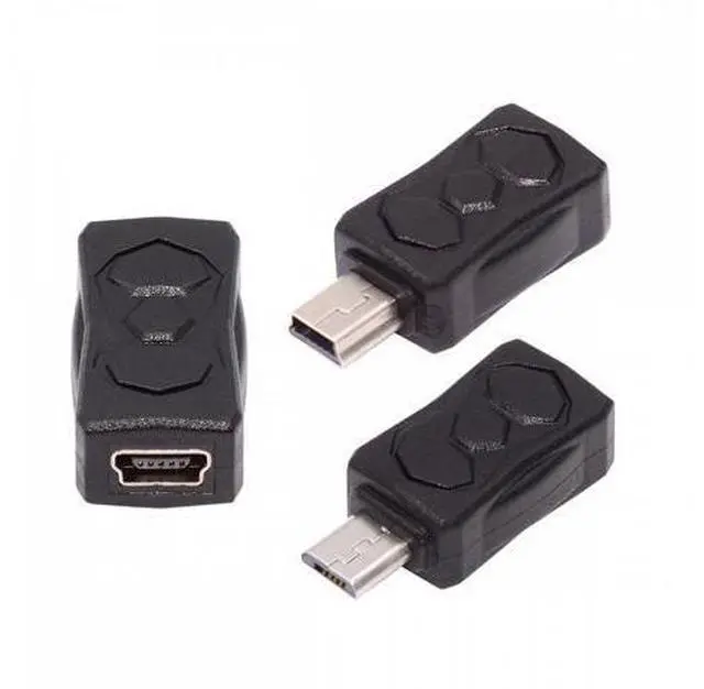 Main image of 3pcs/lot Micro USB 2.0 to Mini USB 5Pin Male to Female Extension Data Power Adapter