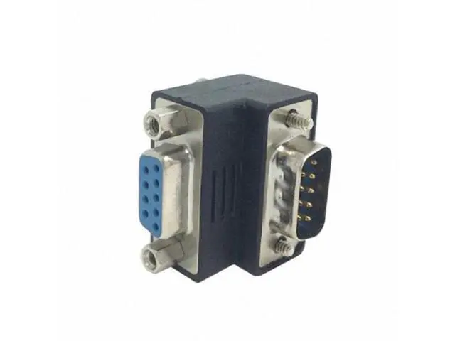 Alt view image 3 of 7 - HKCY DB-001-DN Down Right Angled 270 degree RS232 D-Sub 9Pin Male screw type To Female Nut type extension Adapter