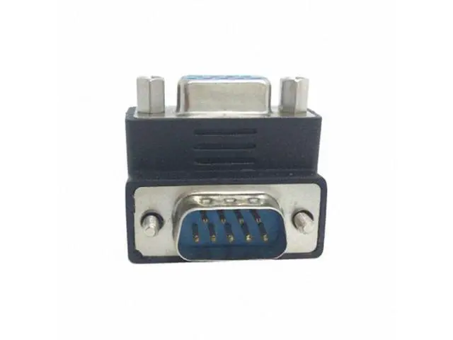 Alt view image 2 of 7 - HKCY DB-001-DN Down Right Angled 270 degree RS232 D-Sub 9Pin Male screw type To Female Nut type extension Adapter