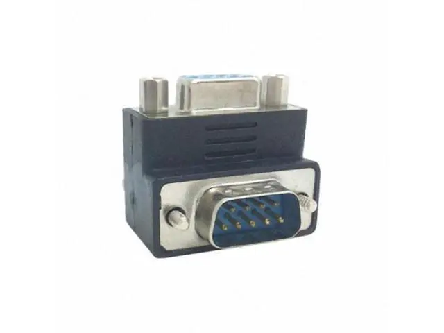 Alt view image 4 of 7 - HKCY DB-001-DN Down Right Angled 270 degree RS232 D-Sub 9Pin Male screw type To Female Nut type extension Adapter