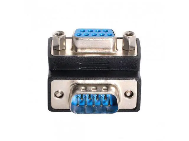 Alt view image 5 of 7 - HKCY DB-001-DN Down Right Angled 270 degree RS232 D-Sub 9Pin Male screw type To Female Nut type extension Adapter