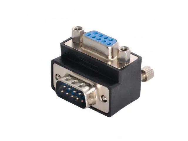 Alt view image 6 of 7 - HKCY DB-001-DN Down Right Angled 270 degree RS232 D-Sub 9Pin Male screw type To Female Nut type extension Adapter