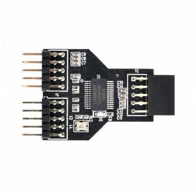 Alt view image 6 of 7 - Motherboard 9pin USB 2.0 Header 1 to 2 Female Extension HUB Connector Adapter Port Multilier