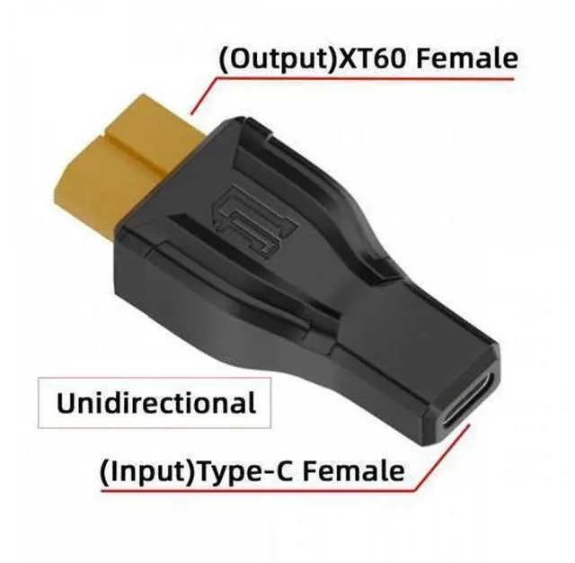 Alt view image 3 of 7 - XT60 Female SC100 Protocol to Type-C Female Fast Charging Adapter for RC Lipo Battery Quadcopter Multicopter Aeromodelling