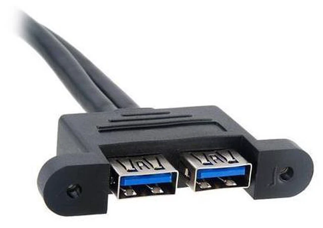Alt view image 3 of 5 - Dual Port USB 3.0 Female Panel Type to Motherboard 20Pin Header cable 50cm U3-043-0.5M