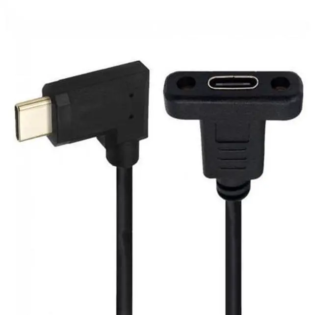 Main image of 90 Degree Left & Right Angled USB-C USB 3.1 Type C Male to Female Extension Data Cable 30cm
