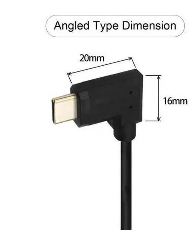Alt view image 4 of 5 - 90 Degree Left & Right Angled USB-C USB 3.1 Type C Male to Female Extension Data Cable 30cm
