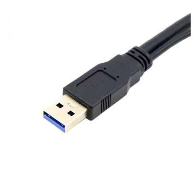 Alt view image 2 of 5 - HKCY U3-041 Black USB 3.0 Male to Dual USB Female Extra Power Data Y Extension Cable for 2.5" Mobile Hard Disk