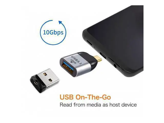 Alt view image 4 of 7 - SM USB 3.1 Type C Male Host to USB3.0 Type A Female OTG Data 10Gbps Adapter for Laptop & Phone