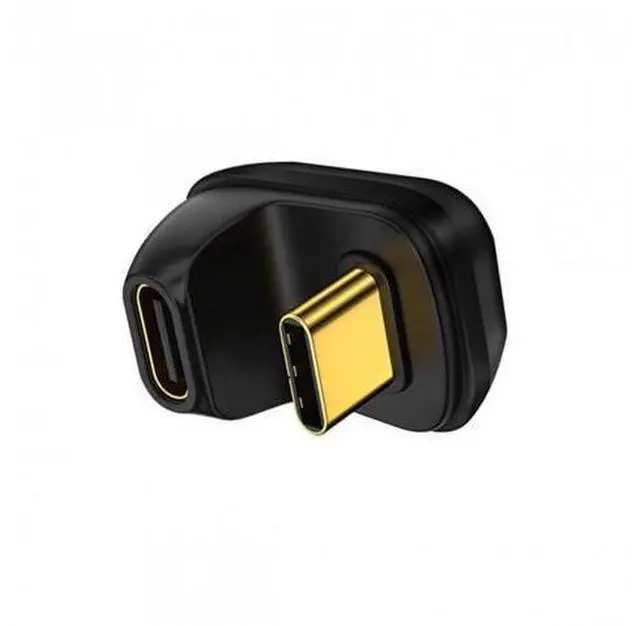 Main image of HKCY UC-009-MF 40Gbps USB4 Type C Male to Female Power Data Video Adapter Opposite U Shape Back Angled for NS SwitchPhoneLaptop