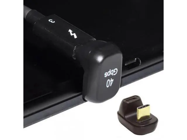 Alt view image 4 of 7 - HKCY UC-009-MF 40Gbps USB4 Type C Male to Female Power Data Video Adapter Opposite U Shape Back Angled for NS SwitchPhoneLaptop
