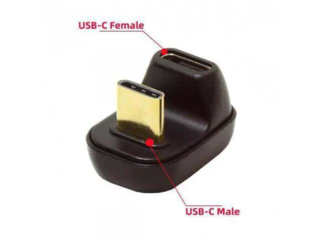 Alt view image 5 of 7 - HKCY UC-009-MF 40Gbps USB4 Type C Male to Female Power Data Video Adapter Opposite U Shape Back Angled for NS SwitchPhoneLaptop