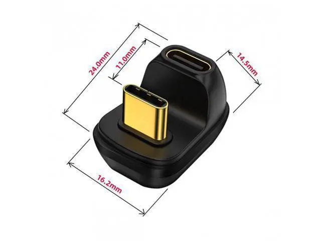 Alt view image 6 of 7 - HKCY UC-009-MF 40Gbps USB4 Type C Male to Female Power Data Video Adapter Opposite U Shape Back Angled for NS SwitchPhoneLaptop