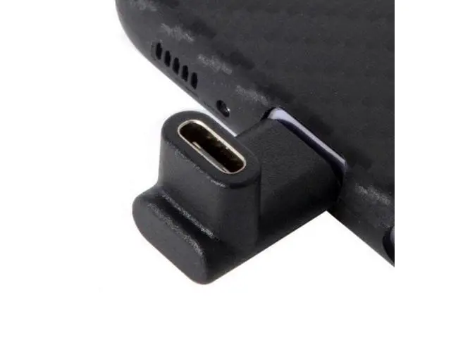 Alt view image 4 of 6 - HKCY UC-068-UP 90 Degree Up or Down Angled Reversible USB 3.1 Type-C Male to Female Extension Adapter for LaptopPhone