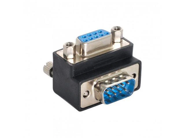 Alt view image 6 of 7 - SM Up Angled 270 degree RS232 D-Sub 9Pin Male screw type To Female Nut type extension Adapter