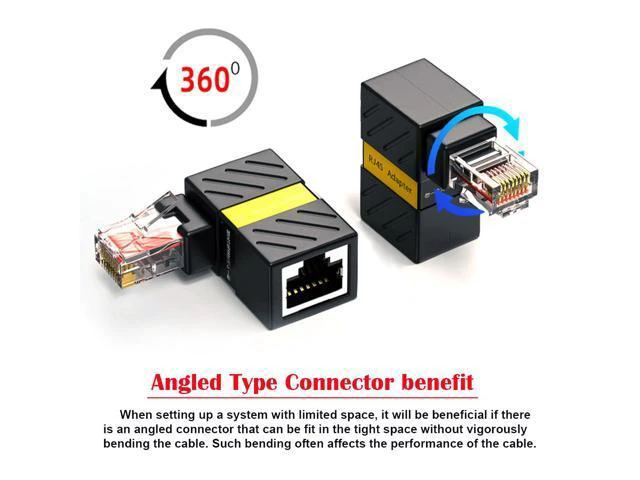 Alt view image 2 of 7 - CAT6 UTP Male to Female 360 Degree Angled Rotating Adapter RJ45 8P8C 1000Mbps for Lan Ethernet Network