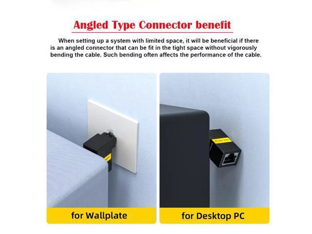 Alt view image 4 of 7 - CAT6 UTP Male to Female 360 Degree Angled Rotating Adapter RJ45 8P8C 1000Mbps for Lan Ethernet Network