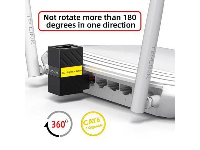 Alt view image 6 of 7 - CAT6 UTP Male to Female 360 Degree Angled Rotating Adapter RJ45 8P8C 1000Mbps for Lan Ethernet Network