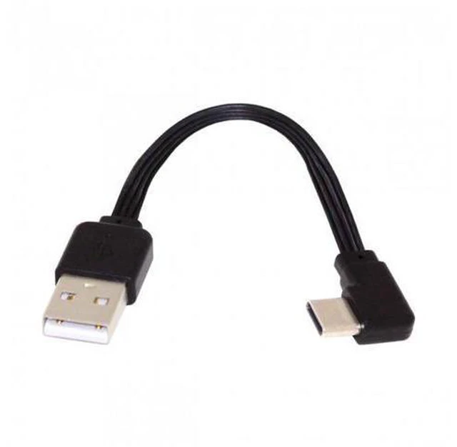 Alt view image 2 of 7 - HKCY UC-096-RI-0.13M 13cm USB 2.0 Type-A Male to USB-C Type-C Left Right Angled 90 Degree Data Flat Slim FPC Cable for FPVDiskPhone