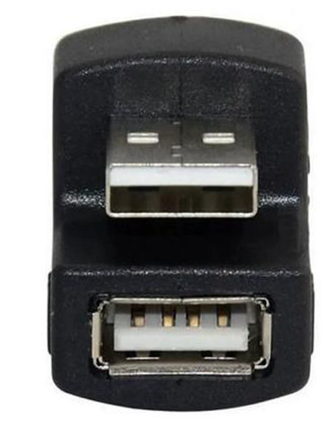 Alt view image 2 of 6 - Up Angled USB 2.0 Adapter A Male to Female Extension 90 180 360 Degree Black U2-099-UP