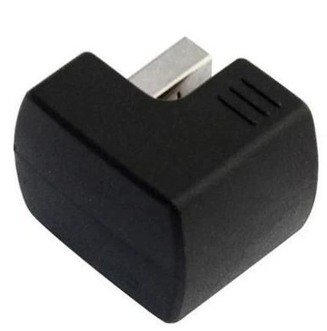 Alt view image 4 of 6 - Up Angled USB 2.0 Adapter A Male to Female Extension 90 180 360 Degree Black U2-099-UP