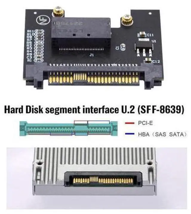 Alt view image 3 of 7 - HKCY U.2 SFF-8639 Host Adapter to NVMe Ruler 1U GEN-Z EDSFF Short SSD P4511 E1.S Carrier Adapter