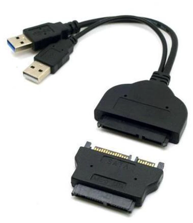 Alt view image 4 of 7 - HKCY U3-067+SA-006 1set USB 3.0 to SATA 22PinSATA to 16Pin Micro SATA Adapter for 1.8" 2.5" Hard Disk Driver With Extral USB Power Cable