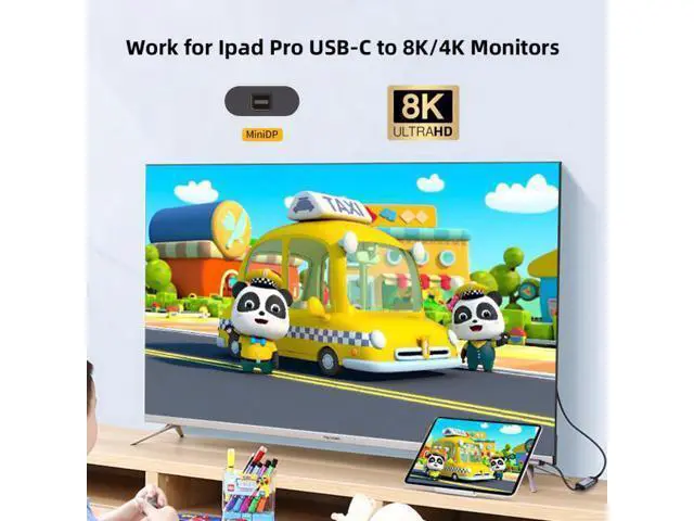 Alt view image 2 of 7 - USB4 USB-C Type-C Source to MINI Displayport MINI-DP Female Cable Display 8K 60HZ UHD 4K Monitor Displays