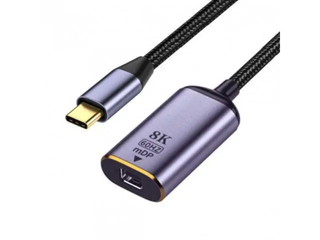 Alt view image 4 of 7 - USB4 USB-C Type-C Source to MINI Displayport MINI-DP Female Cable Display 8K 60HZ UHD 4K Monitor Displays