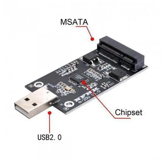 Alt view image 4 of 7 - HKCY U2-008 Mini PCI-E mSATA to USB 2.0 External SSD PCBA Conveter Adapter Pen Driver Card without Case