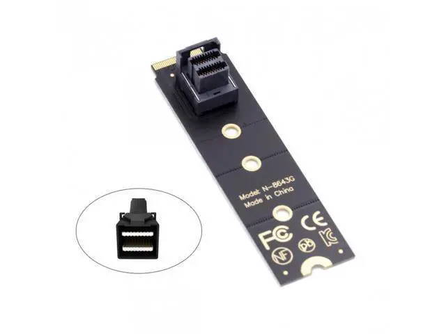 Alt view image 3 of 7 - 22x80mm U.2 Kit SFF-8639 NVME PCIe4.0 SSD Adapter for Mainboard SSD 750 p3600 p3700 M.2 SFF-8643 Mini SAS HD