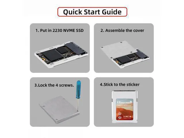 Alt view image 2 of 7 - Chenyang CFexpress Type-B to NVME 2230 Memory Card Kit Case CFE CFB NGFF M-key Adapter Alloy Shell for Camera 8K RAW PCIe Expansion