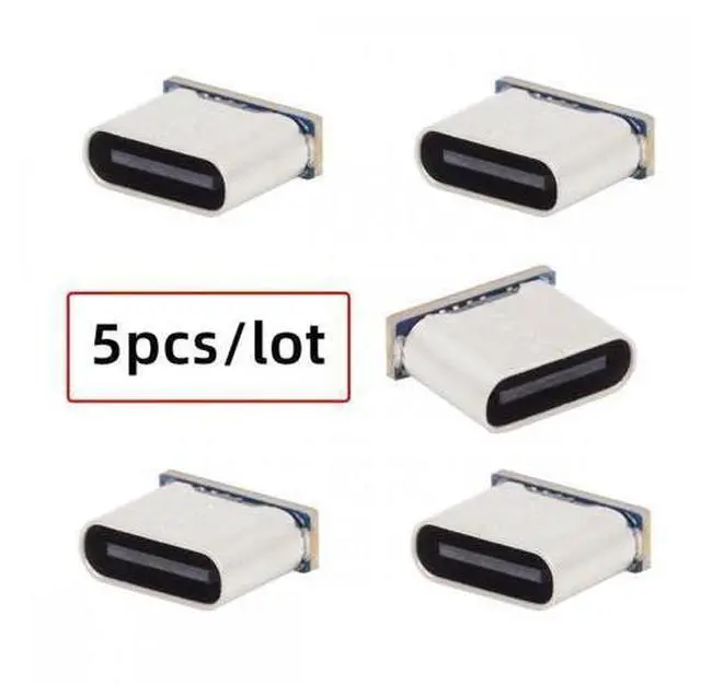 Alt view image 2 of 7 - 5pcs/lot DIY Solder Type-C Female Socket Connector Replace for Micro-USB 5Pin Female SMT Type DC 5V Power