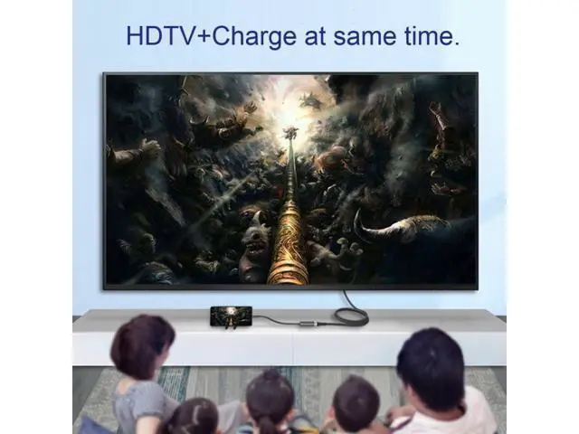 Alt view image 6 of 7 - USB-C Type C to HDMI Converter HDTV Adapter 4K 60hz 1080p with Female PD Power Port