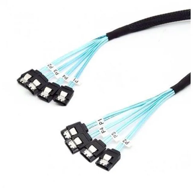 Alt view image 3 of 7 - Internal SAS 4 SATA Host to 4 SATA 7pin Target Hard Disk 6Gbps Data Server Raid Cable 50cm