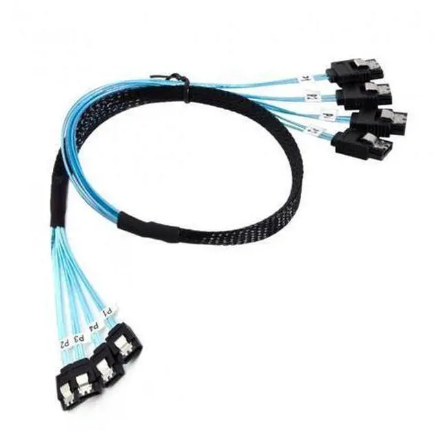 Alt view image 4 of 7 - Internal SAS 4 SATA Host to 4 SATA 7pin Target Hard Disk 6Gbps Data Server Raid Cable 50cm