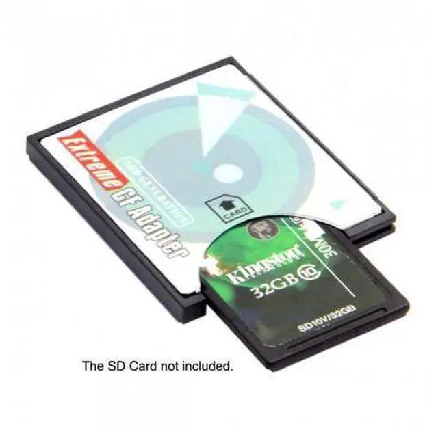 Alt view image 4 of 7 - SM Camera SD SDHC SDXC to High-Speed Extreme Compact Flash CF Type I Memory Card Adapter