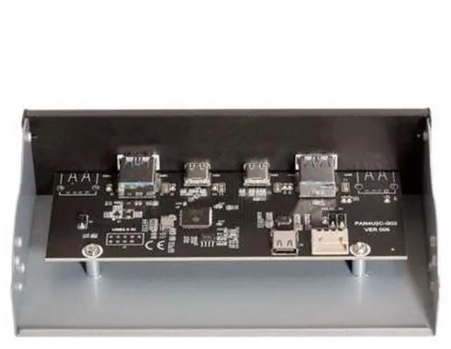 Alt view image 2 of 7 - USB-C & USB 3.0 HUB 4 Ports Front Panel to Motherboard 20Pin Connector Cable for 5.25" CD-ROM Bay U3-111